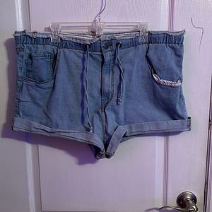 Drawstring Jean Shorts